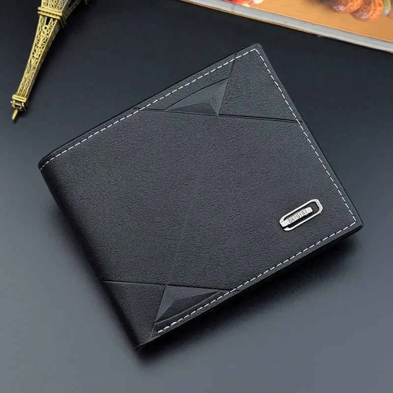 Men's PU Leather Short Wallet Money Clip, Multi-card Card Holder, New Horizontal Wallet Coin Purse, Gift For Men