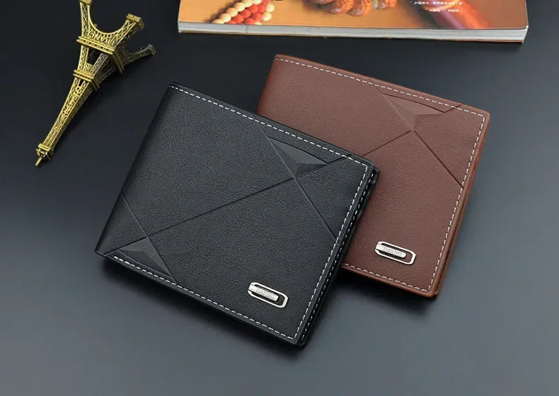 Men's PU Leather Short Wallet Money Clip, Multi-card Card Holder, New Horizontal Wallet Coin Purse, Gift For Men