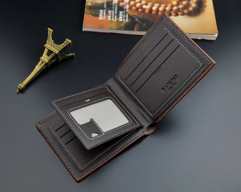 Men's PU Leather Short Wallet Money Clip, Multi-card Card Holder, New Horizontal Wallet Coin Purse, Gift For Men