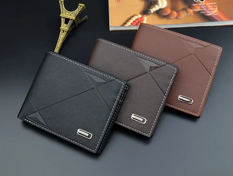 Men's PU Leather Short Wallet Money Clip, Multi-card Card Holder, New Horizontal Wallet Coin Purse, Gift For Men