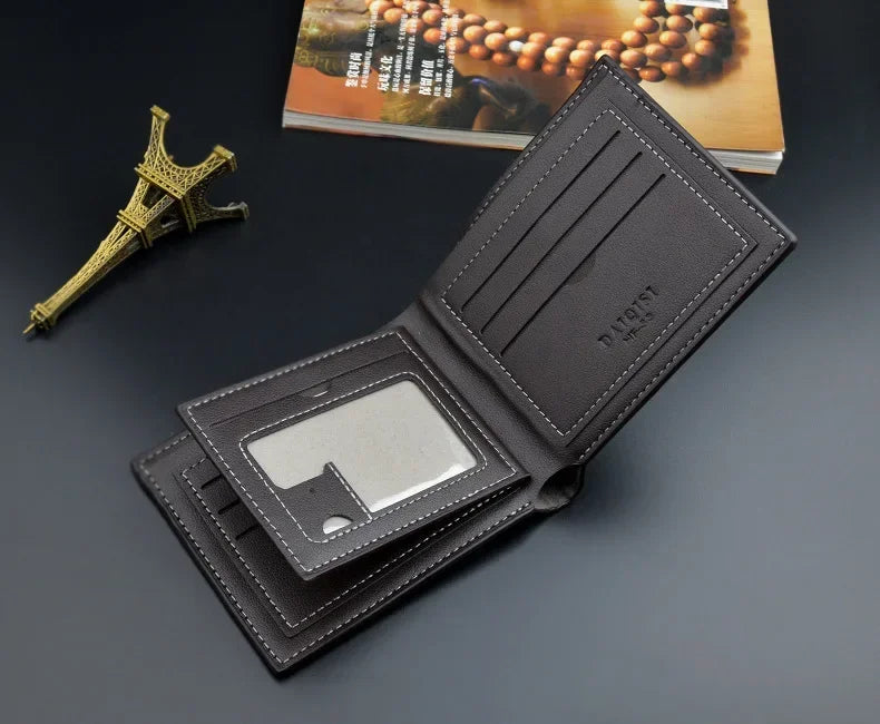 Men's PU Leather Short Wallet Money Clip, Multi-card Card Holder, New Horizontal Wallet Coin Purse, Gift For Men